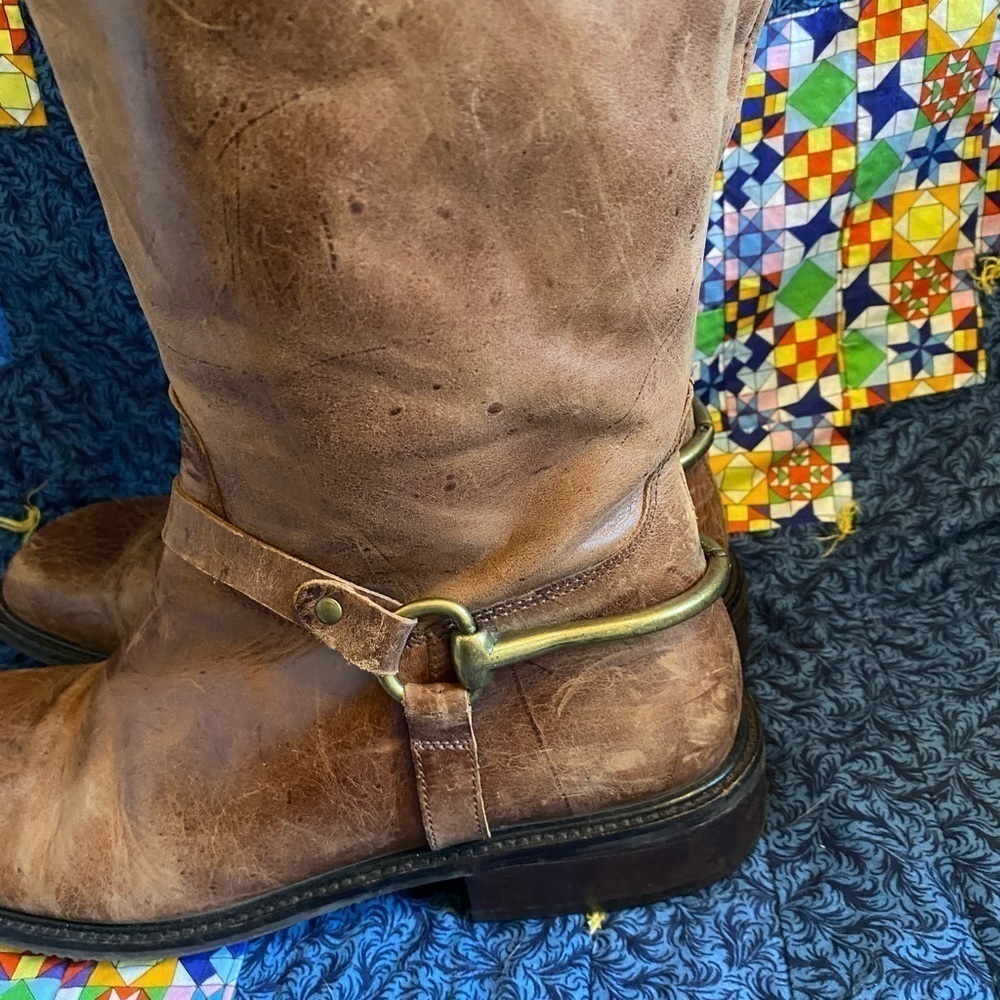 Anthropologie Matisse distressed leather harness boots 9.5 - Picture 4 of 10